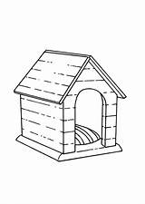 Dog Coloring House Kennel Pages Buildings Architecture Drawing Drawings Printable sketch template