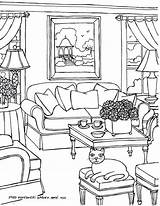 Coloring Pages Interior House Drawing Living Opera Room Adults Printable Print Rooms Sydney Adult Perspective Drawings Book Getcolorings Color Quote sketch template