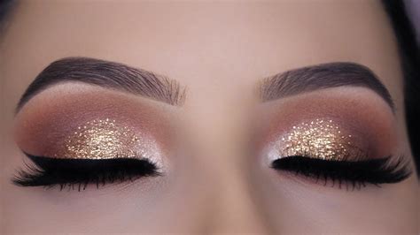 classic brown glitter eye makeup tutorial youtube
