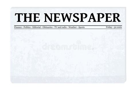 blank newspaper front page template stock vector illustration
