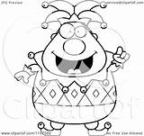 Coloring Pudgy Jester Idea Clipart Cartoon Pages Hoodwinked Outlined Vector Cory Thoman Too Royalty Template sketch template