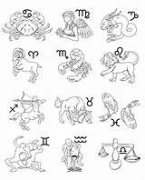 Zodiac Signs Coloring Pages Printable Horoscope Color Astrology Print sketch template