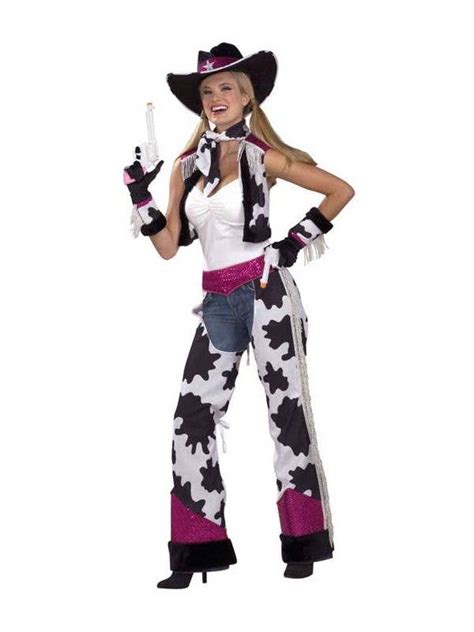Womens Cowgirl Costume Sexy Cow Print Wild West Cowgirl Costume