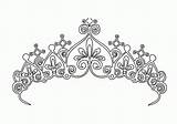 Crown Tiara Princess Coloring Drawing Pages Printable Queen Template Tiaras Girls Line Easy Simple Colouring Draw King Prince Queens Cartoon sketch template