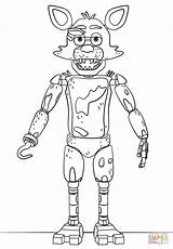 Foxy Coloring Nightmare Pages Fnaf Getcolorings Nights Five Printable Color Toy sketch template