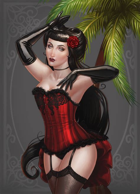 pin up and palm tree commision by medusa dollmaker on deviantart