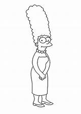 Marge Simpsons Coloring Pages Printable Easy Drawings Cartoon Drawing Kids Choose Board Character Characters sketch template