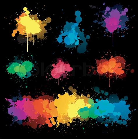 paint splat illustrations stock vector colourbox