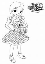 Wizard Dorothy Gale Coloring4free Toto Zauberer Malvorlagen Gelber Coloringsun sketch template