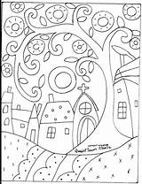 Karla Pattern Gerard Rug Hooking Paper Coloring Primitive Folk Embroidery Town Quaint Patterns Pages Craft Applique Abstract Ebay Da Rugs sketch template