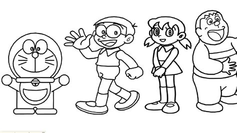 How To Draw Doraemon Nobita Shizuka Gian Suneo And
