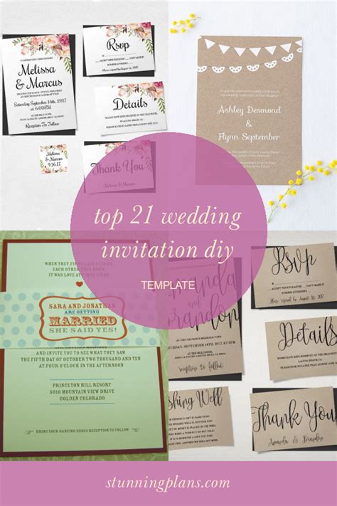 top  wedding invitation diy template home family style  art ideas