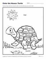 Nouns Turtle Color Worksheet Coloring Grade 2nd Sheet Kids Printable Fun Print Click K12reader sketch template