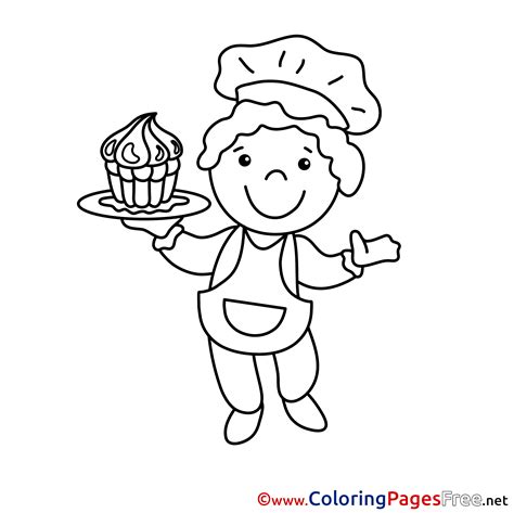 chef  kids printable colouring page
