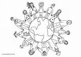 Coloring Colouring Pages Children Map Globe Hands Holding Printable Drawing Global Hand Around Message People Earth Color Drawings Getcolorings Different sketch template