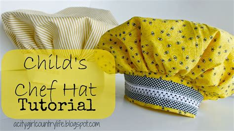 city girl country life childs chef hat tutorial