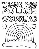 Police Thank Poster Rainbow Workers Printable Printables Colour Kids Post sketch template