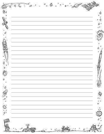 lined paper  space  stars   middle    writing