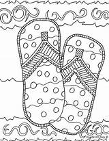 Alley Flop Flops Summertime Adults Zentangle Stamps sketch template