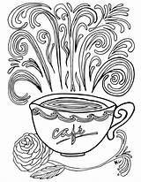 Coloring Pages Coffee Printable Complex Adult Cup Book Stellaluna Color Adults Theme Girls Books Momsandcrafters Colouring Kids Getcolorings Doodle These sketch template