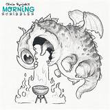 Morning Scribbles Chris Ryniak Time Monsters Drawings Cartoon Scribble Handouts Animal Coloring Cute Choose Board Colouring sketch template