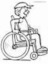 Coloring Pages Wheelchair People Disabilities Kids Boy Disability sketch template