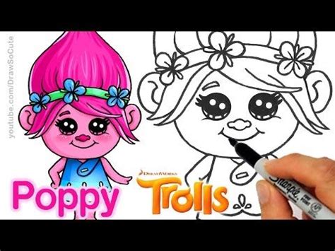 awesome   draw poppy  trolls  step  step cute  easy