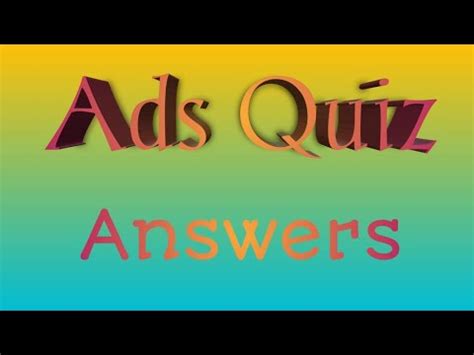 ads quiz answers youtube
