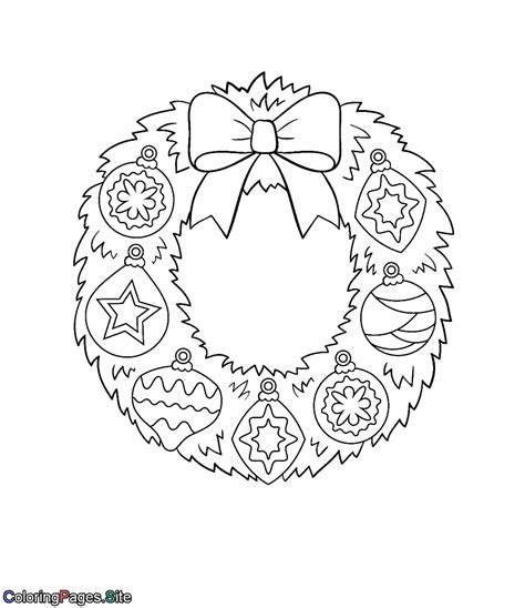 decorated christmas wreath coloring page printable christmas coloring
