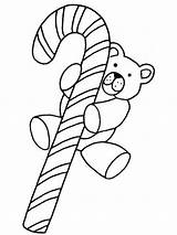 Coloring Christmas Candy Cane Clipart Clip Print Children Bear Craft Sponsored sketch template