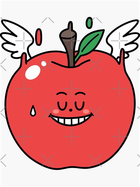 sticker pomme rouge qui tombe aile dange par sosorimaru redbubble