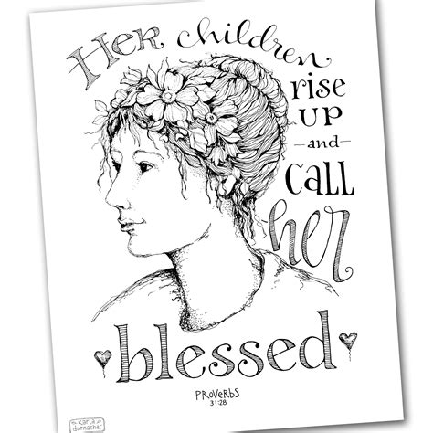 call  blessed proverbs  coloring page  art prints bible art