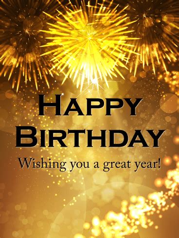 wishing   great year happy birthday celebration card birthday