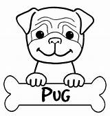 Coloring Pages Pug Cute Kids sketch template
