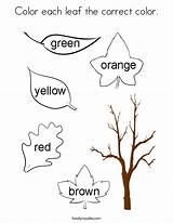 Correct Color Coloring Leaf Each Leaves Pages Template Twistynoodle Cursive Built California Usa Noodle sketch template