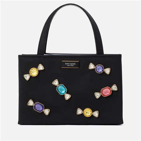 kate spade sam icon candy beaded small tote bag  black lyst