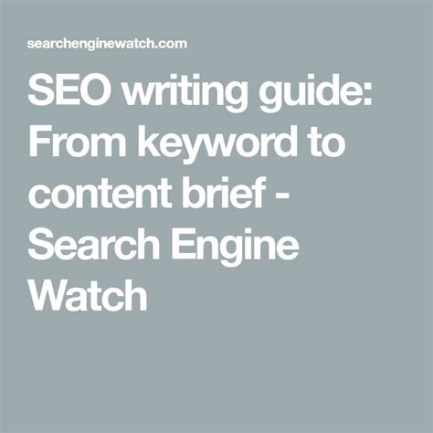 seo writing guide  keyword  content  search engine