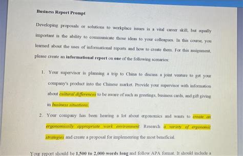 solved business report prompt developing proposals  cheggcom