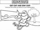 Coloring Stay Fire Safety Pages Colouring sketch template