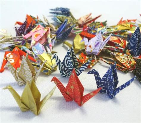 washi japanese origami paper cranes  random traditional chiyogami