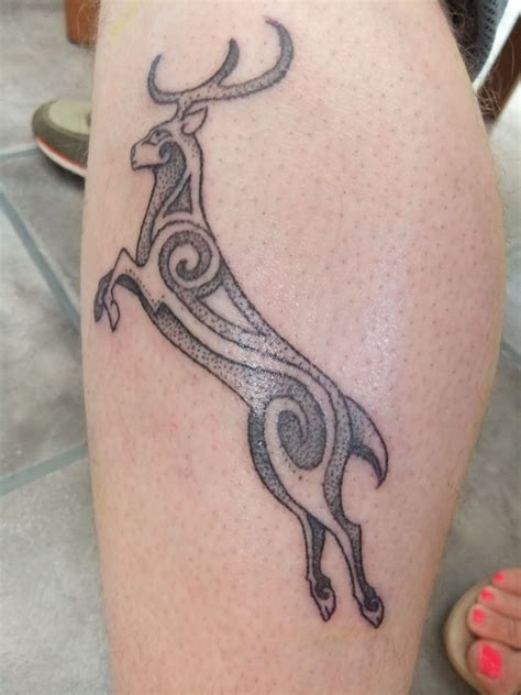 sons interpretation   pictish stag tattoo   leg stag tattoo body art tattoos tattoos