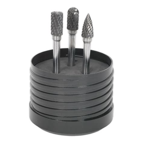 3pc tungsten carbide rotary burr set sdbk3 sealey