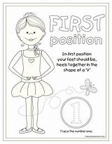 Coloring Ballet Position Pages Dance Positions Kids Printable First 1st Sheet Color Ballerina Sheets Move Colouring Teach Teacher Beginners Toddler sketch template