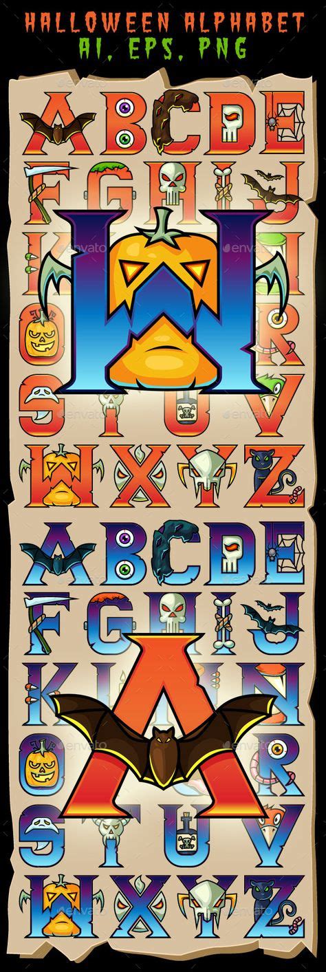 halloween alphabet letters lettering alphabet halloween vector