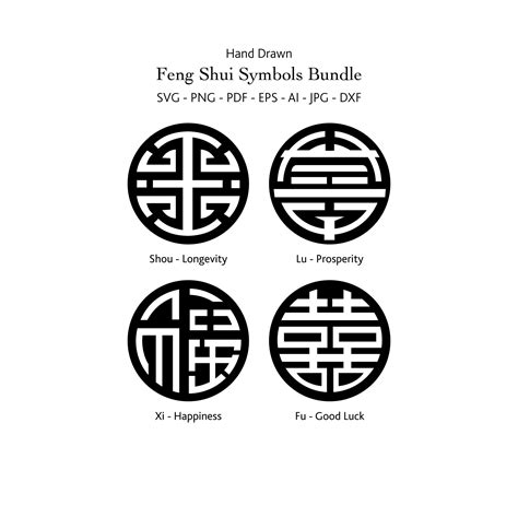 feng shui symbols svg bundle chinese symbol clip art etsy india