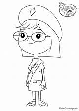 Phineas Ferb Coloring Gretchen Pages Printable Adults Kids sketch template