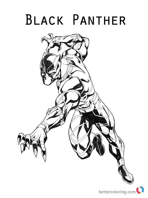 black panther coloring pages marvel superhero  printable coloring