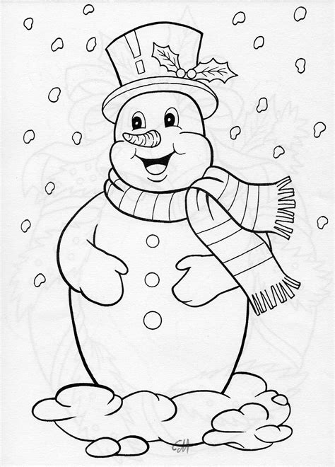 cute snowman christmas coloring pages dejanato