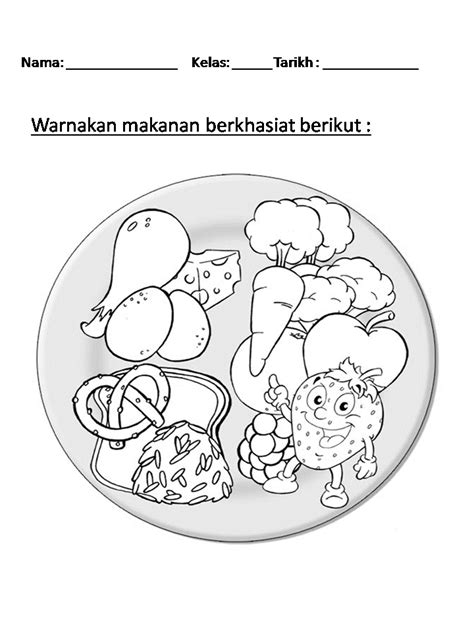 Lembaran Kerja Makanan Berkhasiat Makanan Berkhasiat Worksheet Tada