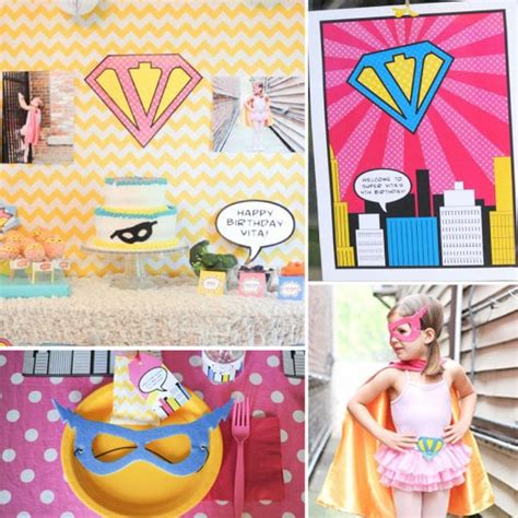 A Vintage Girlie Superhero Party Best Birthday Party Ideas For Girls